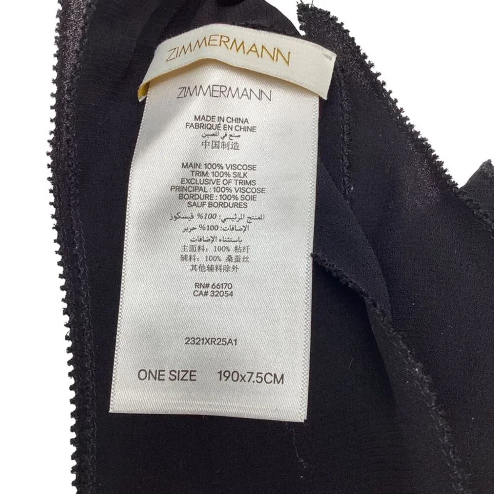 Zimmermann Flower Neck Scarf in Black Viscose